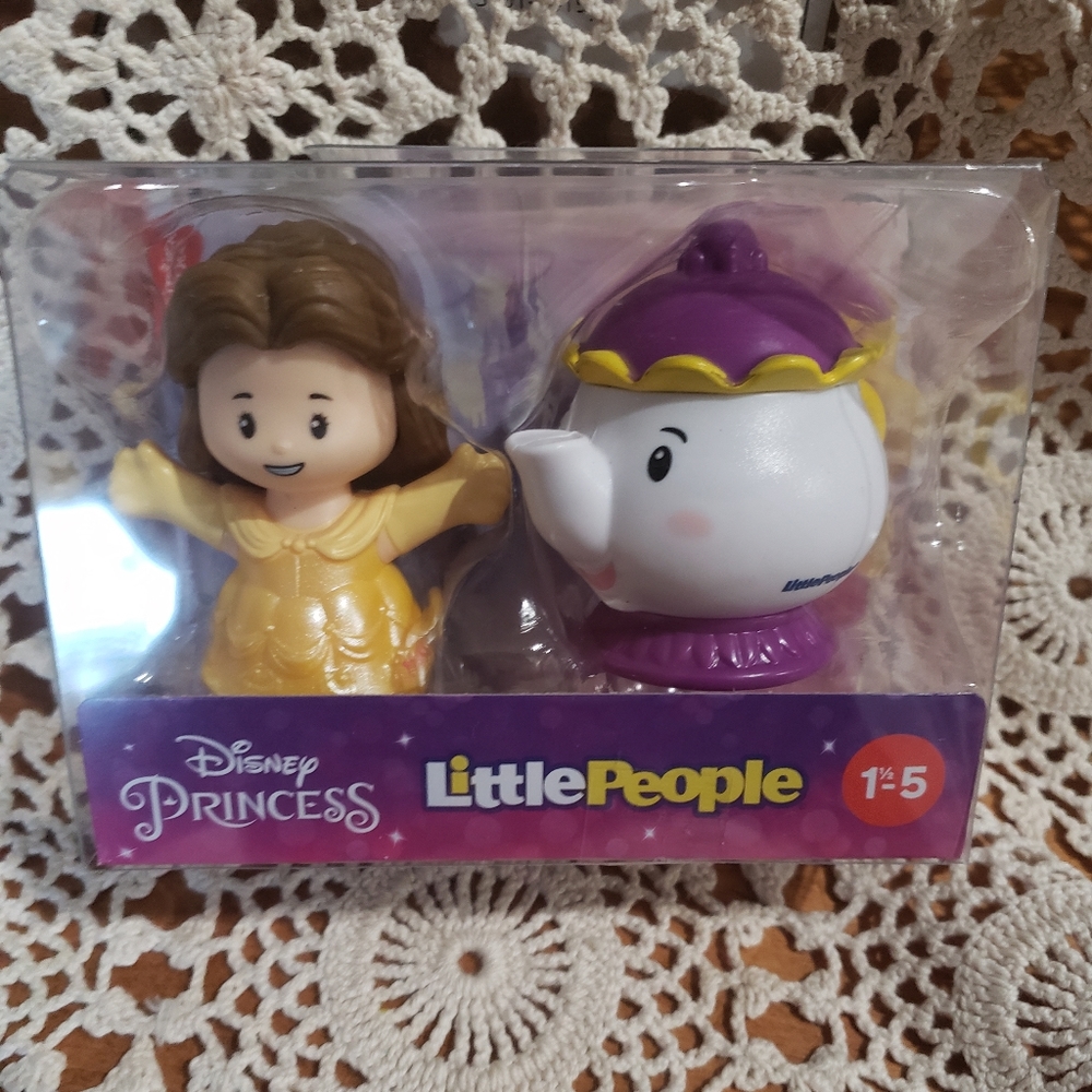 🐇 Fisher Price Little People DISNEY PRINCESS Belle & Mrs Potts NWT